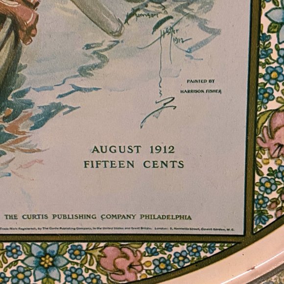 1912 LADIES HOME JOURNAL Women Canoes Tray CHEINCO - Picture 2 of 4